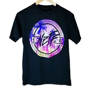 Neff Men's Small Beach Circle Logo Purple Pink Yellow Ombre Streetwear T-Shirt